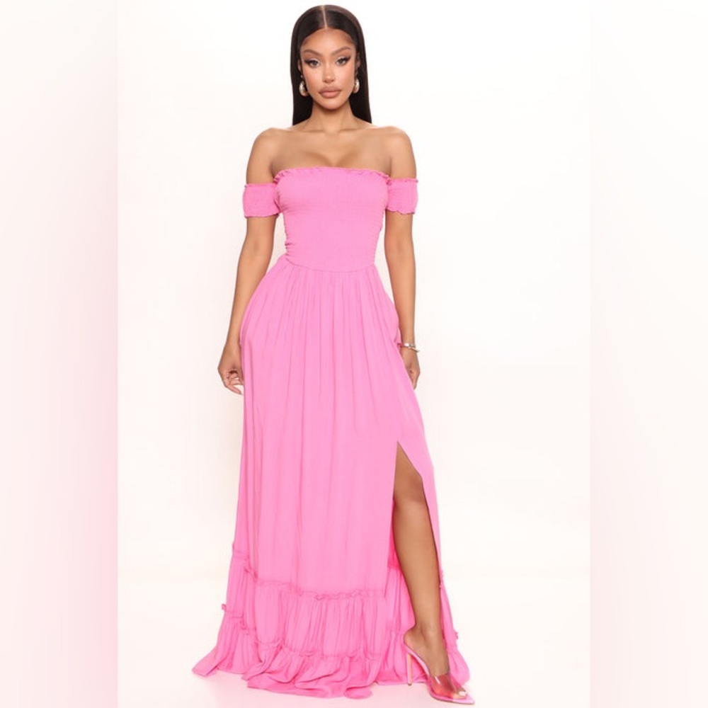 Miss Avenue Strapless Pink Maxi Dress